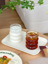 Geribbelde Glazen Beker – Retro Stijl