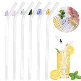 Glazen rietje met vlinder