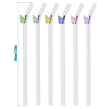 Glazen rietje met vlinder